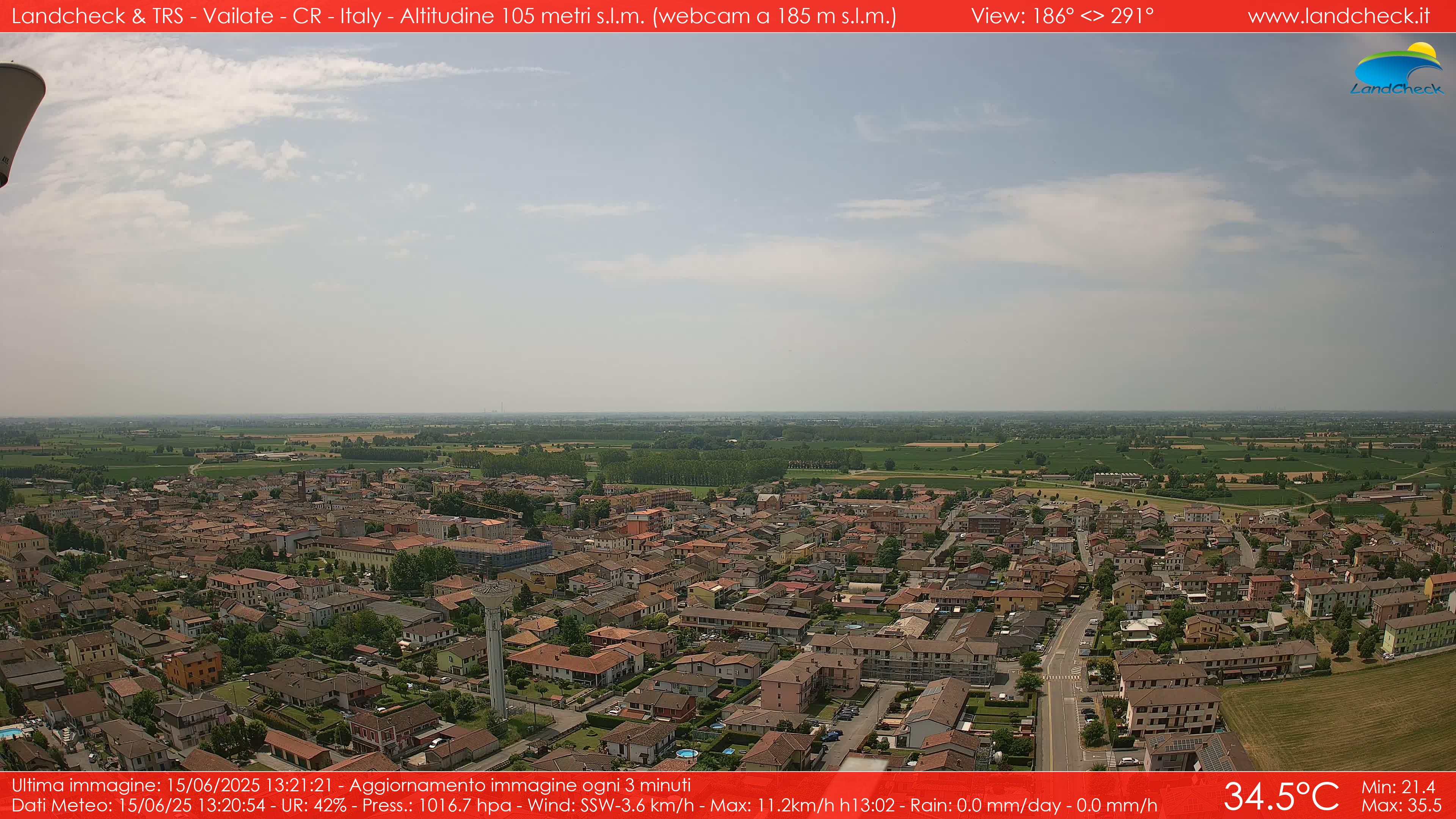 immagine della webcam nei dintorni di Soresina: webcam Vailate