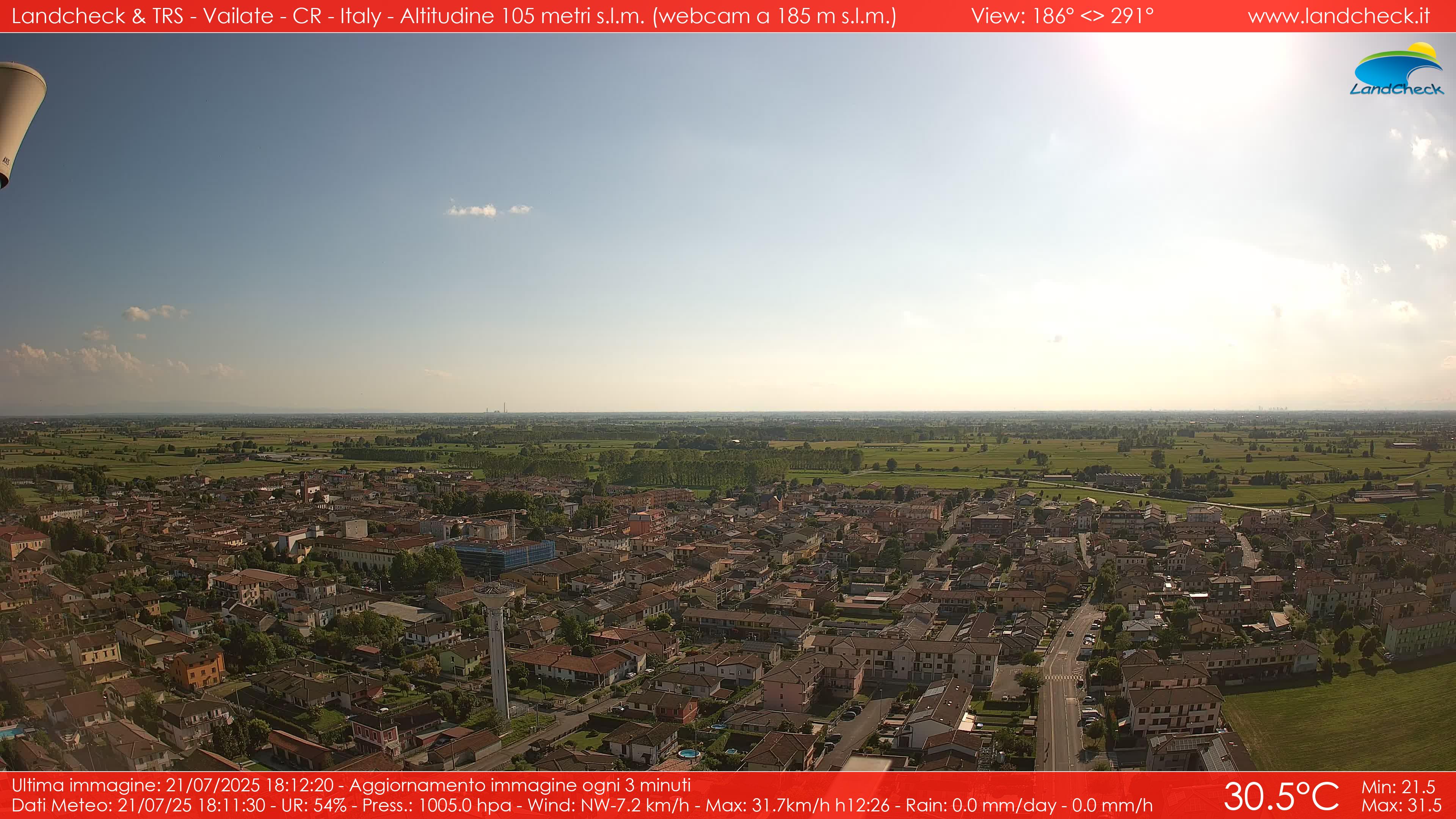 immagine della webcam nei dintorni di Cividate al Piano: webcam Vailate