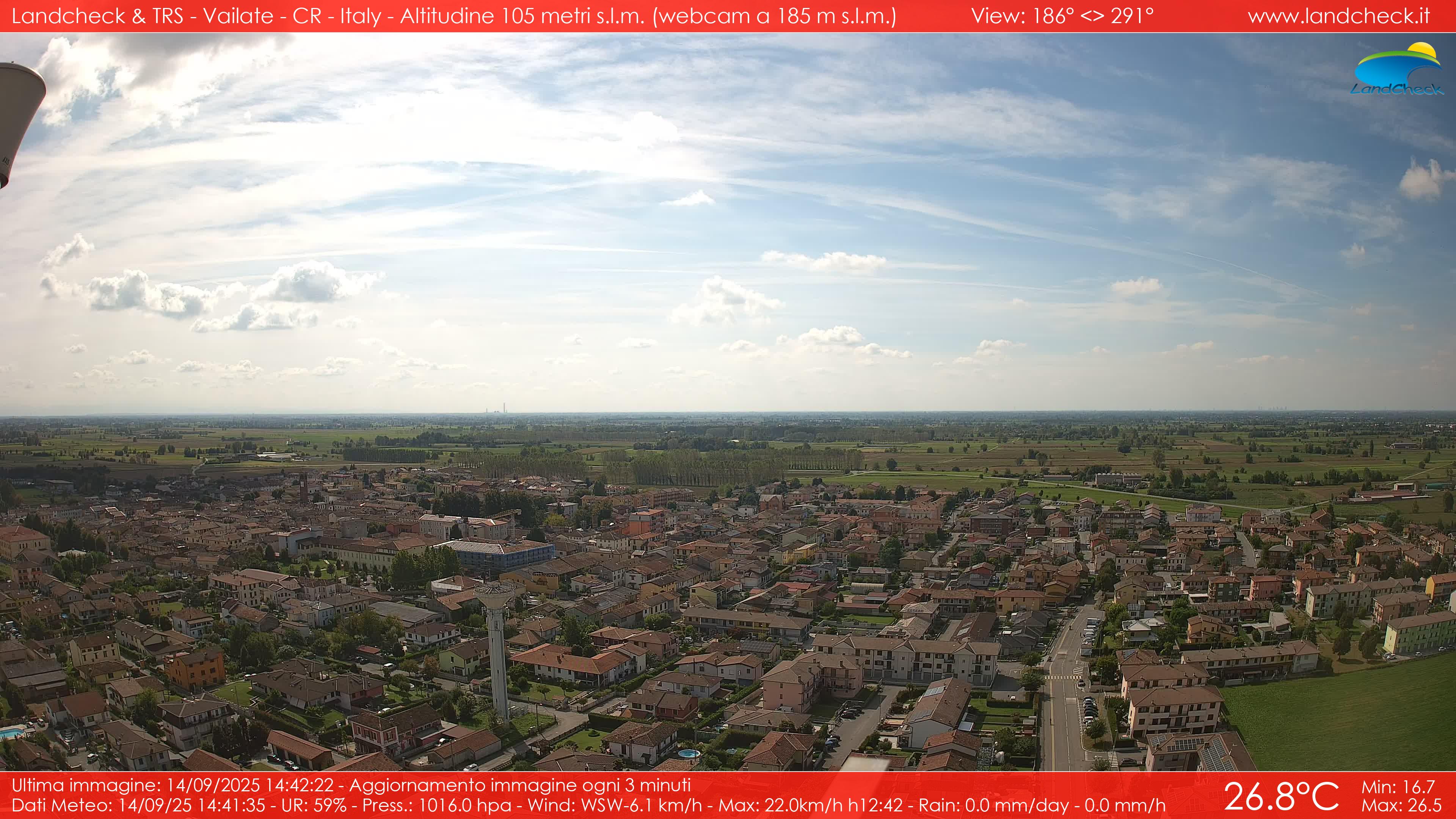 immagine della webcam nei dintorni di Osio Sotto: webcam Vailate