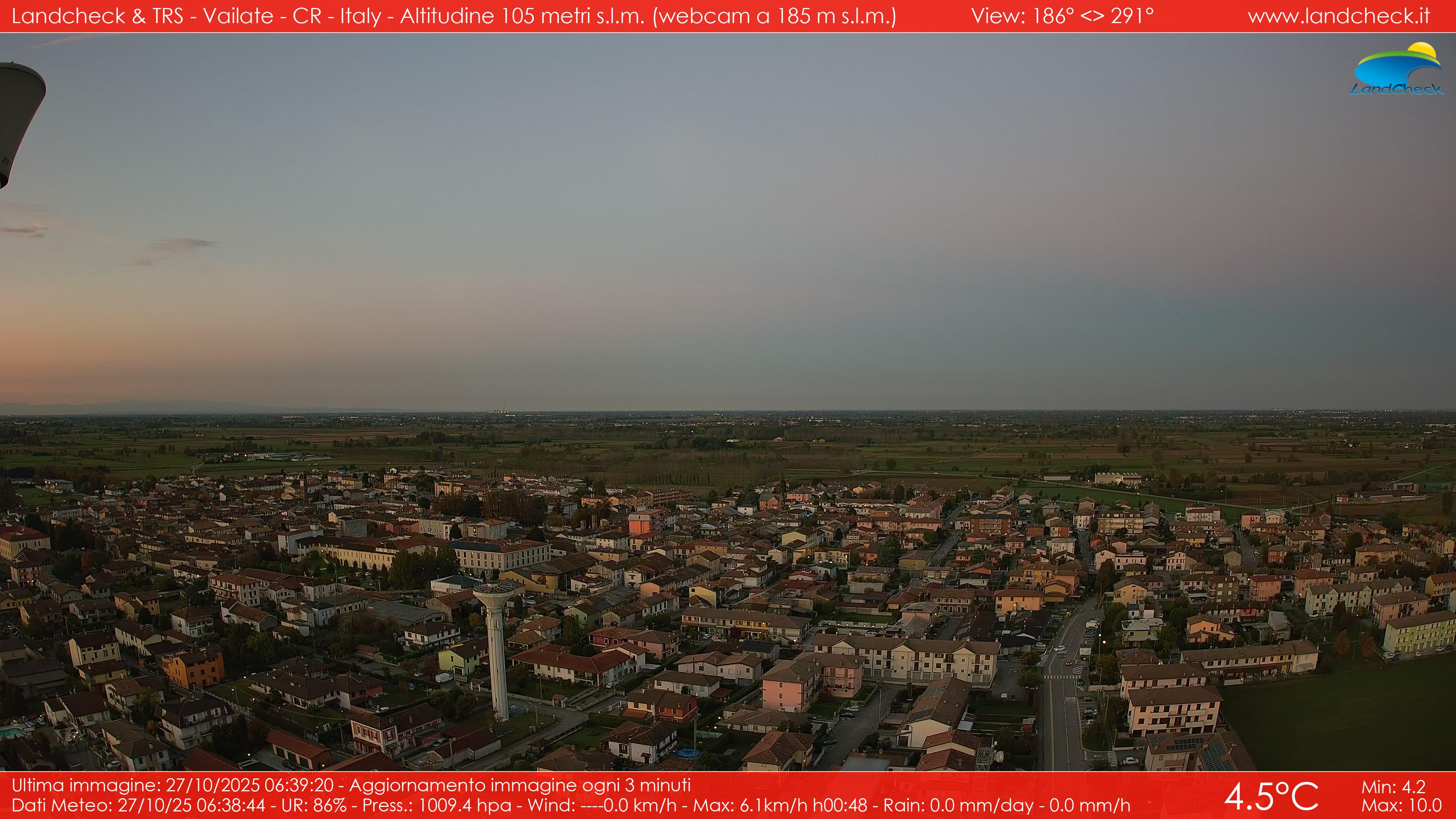 immagine della webcam nei dintorni di Cornate d'Adda: webcam Vailate