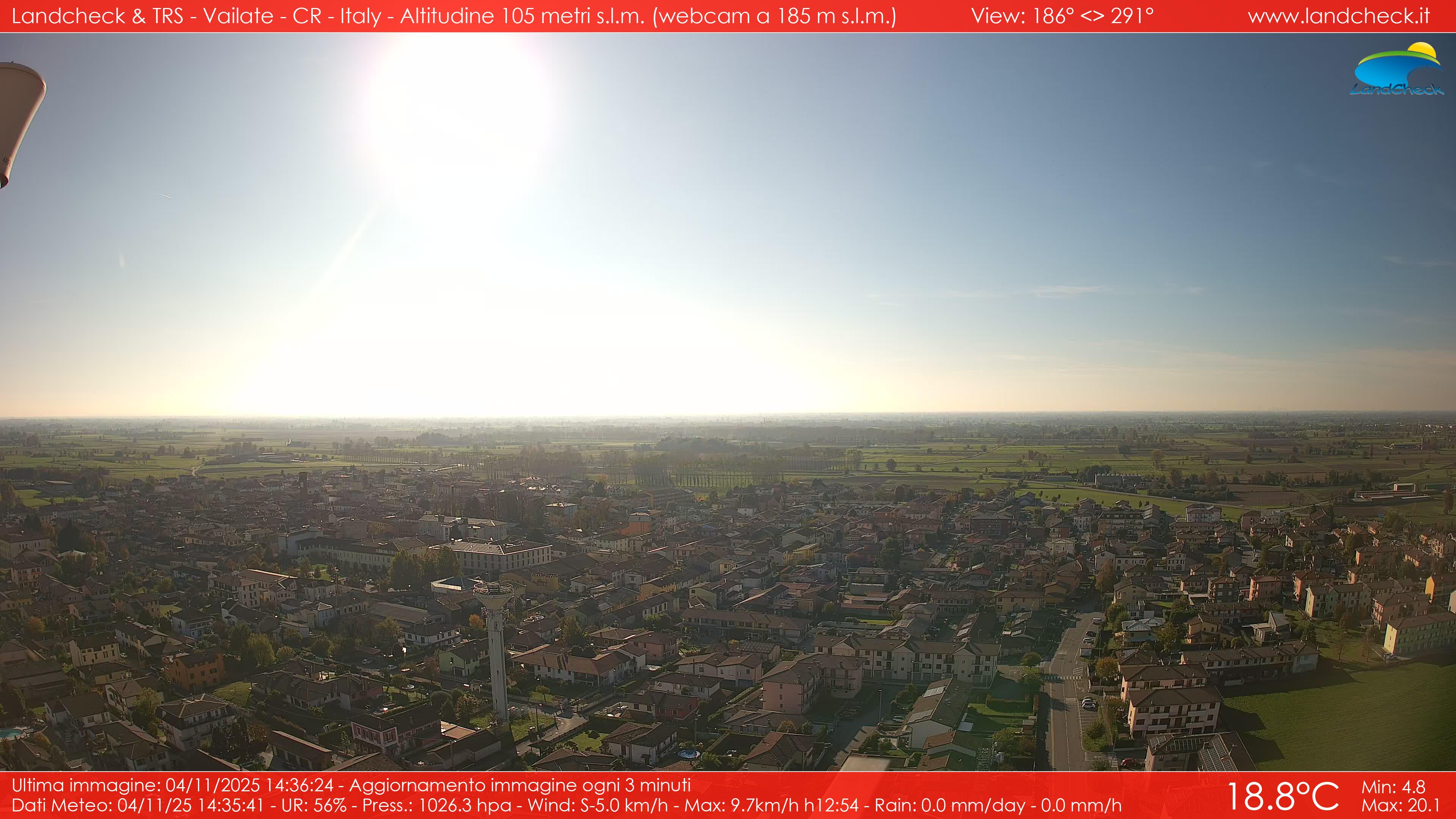 immagine della webcam nei dintorni di Casirate d'Adda: webcam Vailate