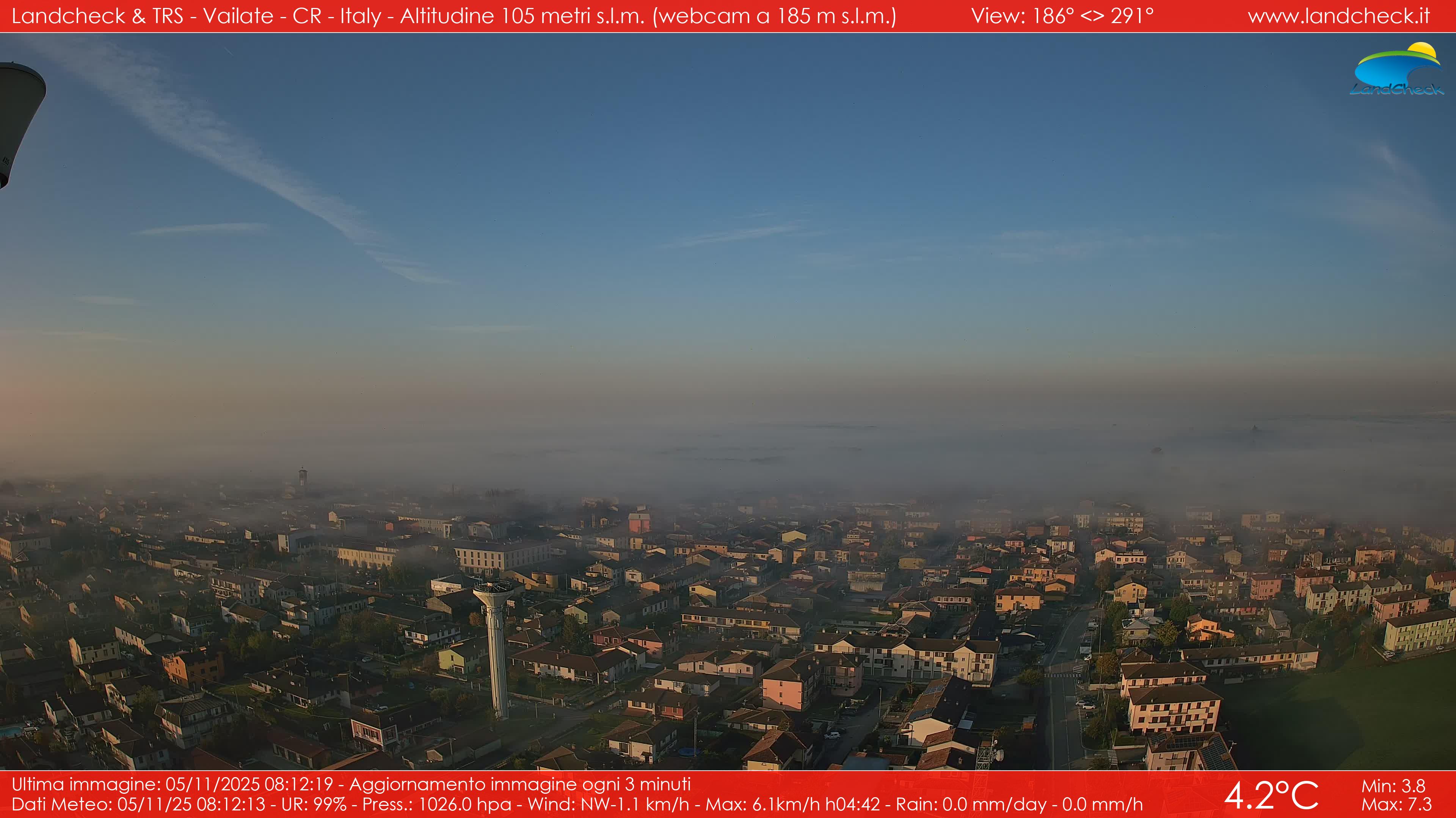 immagine della webcam nei dintorni di Casirate d'Adda: webcam Vailate